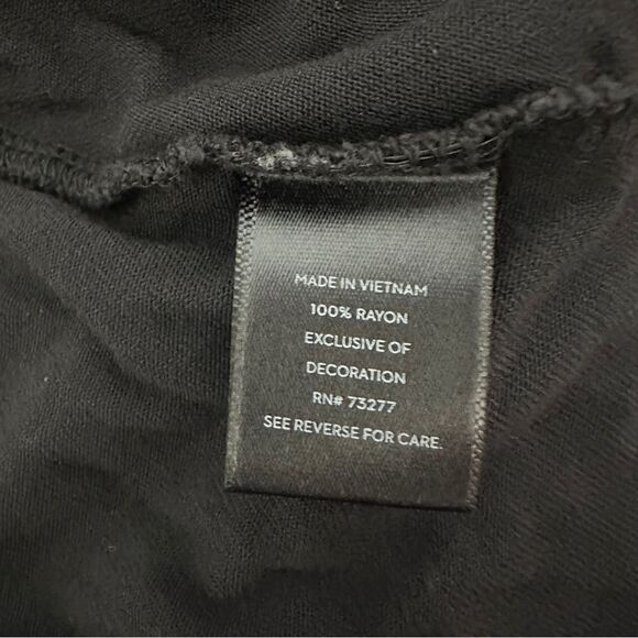 Vera Wang "Simply Vera" Sharkbite Hem Jersey Knit Dress Black Size Large XL - Picture 6 of 6